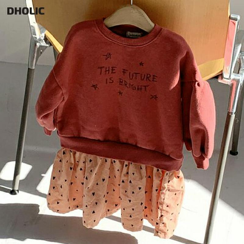 【キッズ20%OFF】起毛レイヤードワンピース(junior)・u08908 キッズ 【9~17才】【ops】【韓国 ファッション ワンピース ロング ラウンドネック 長袖 スウェット Tシャツ レイヤード調 コットン100 女の子 キッズ 子供 こども 子供服 通学 小学生 ジュニア 秋 冬】【KIDS】