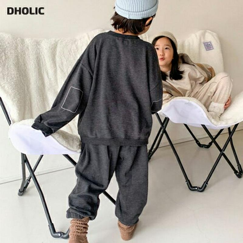 【キッズ20%OFF】裏起毛スクエアスウェット上下SET・u09066 キッズ【3~8才】【set】【セットアップ setup トップス スウェット トレーナー 長袖 パンツ ズボン 裏起毛 シンプル 女の子 男の子 冬 韓国 韓国子供服 子供 こども 子供服 こども服】【KIDS】