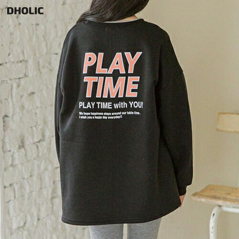 【キッズ30%OFF】Playtimeスウェット(junior)・u08874 キッズ 【9~17才】【tops】【韓国 ファッション トップス スウェット トレーナー Tシャツ プリント ロゴ ルーズ ゆったり 男の子 女の子 カットソー キッズ 子供 こども 子供服 通学 小学生 ジュニア 秋 冬】【KIDS】