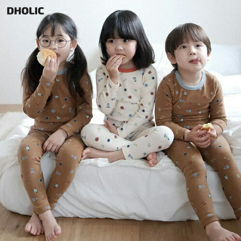 【キッズ20%OFF】裏起毛パターンパジャマSET・u09121 キッズ 【3~8才】【uw】【韓国 ファッション パジャマ 部屋着 ルームウェア 寝間着 長袖 ラウンドネック パンツ ロング パターン 柄 女の子 男の子 キッズ 子供 子供服 幼稚園 通学 通園 低学年 秋 冬】【KIDS】