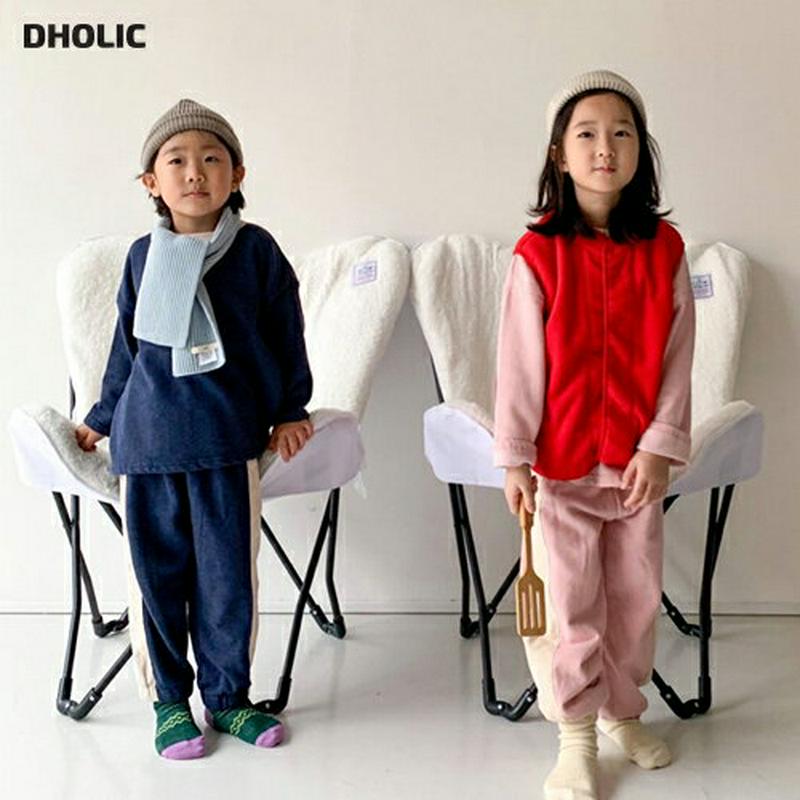 【キッズ20%OFF】裏起毛配色スウェット上下SET・u09085 キッズ【3~8才】【set】【セットアップ setup　トップス スウェット トレーナー 長袖 パンツ ズボン 裏起毛 カジュアル ラフ 女の子 男の子 冬 韓国 韓国子供服 子供 こども 子供服 こども服】【KIDS】