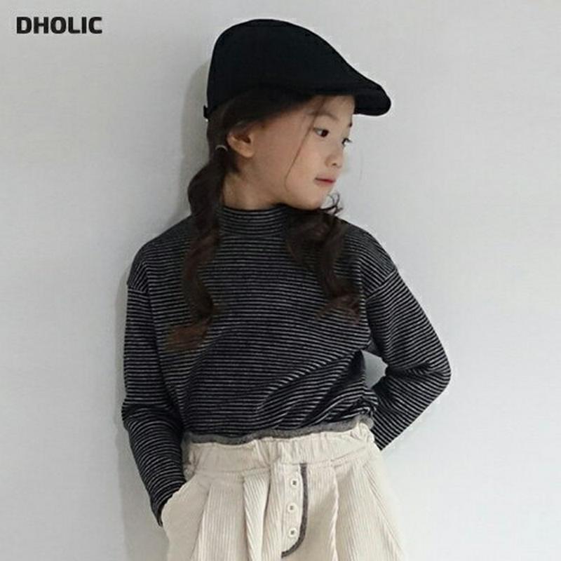 【キッズ30%OFF】モダンボーダーTシャツ・u09062 キッズ【3~8才】【tops】【トップス Tシャツ 長袖 ボーダー柄 カジュアル モダン モックネック ハイネック カジュアル 女の子 男の子 秋 冬 韓国 韓国子供服 子供 こども 子供服 こども服】【KIDS】