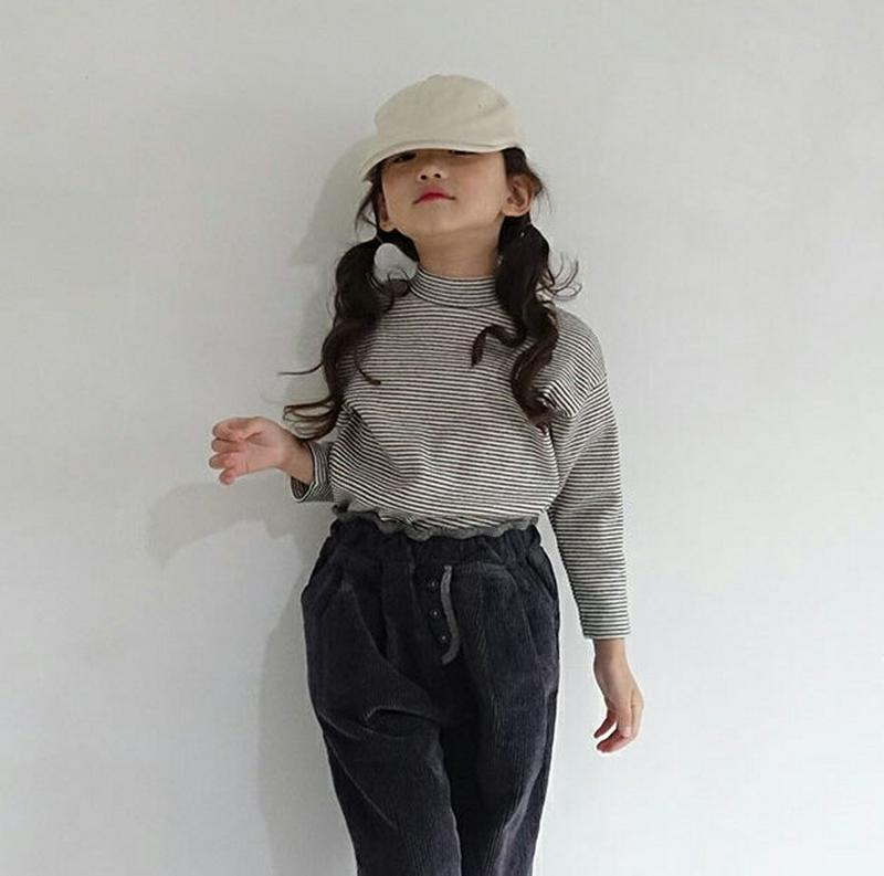 【キッズ30%OFF】モダンボーダーTシャツ・u09062 キッズ【3~8才】【tops】【トップス Tシャツ 長袖 ボーダー柄 カジュアル モダン モックネック ハイネック カジュアル 女の子 男の子 秋 冬 韓国 韓国子供服 子供 こども 子供服 こども服】【KIDS】