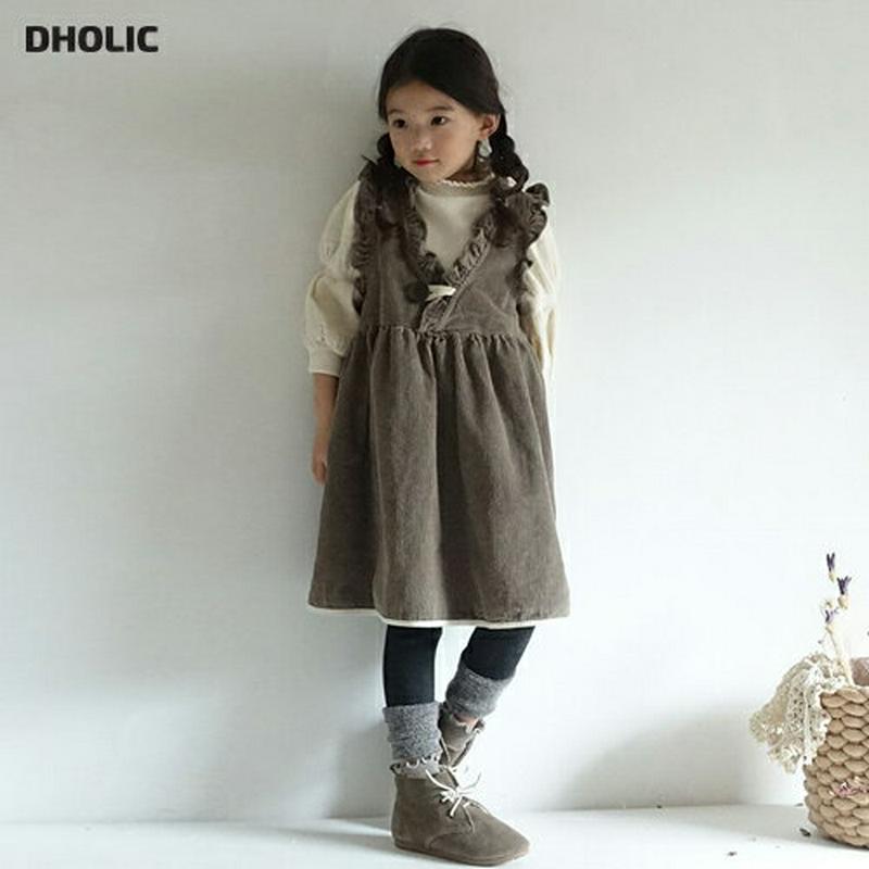 【キッズ20%OFF】フリルコーデュロイワンピース・u09053 キッズ【3~8才】【ops】【ワンピース ミディ丈 ミディワンピース スリーブレス ノースリーブ フリル コーデュロイ 単色 シンプル かわいい 女の子 秋 冬 韓国 韓国子供服 子供 こども 子供服 こども服】【KIDS】