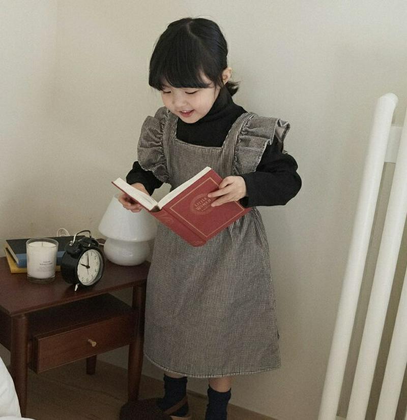 【キッズ20%OFF】起毛フリルワンピース(kids)・u09071 キッズ【3~8才】【ops】【ワンピース フリル ロングワンピース ロング 起毛 スリーブレス ノースリーブ 可愛い かわいい ガーリー 女の子 秋 冬 韓国 韓国子供服 子供 こども 子供服 こども服】【KIDS】