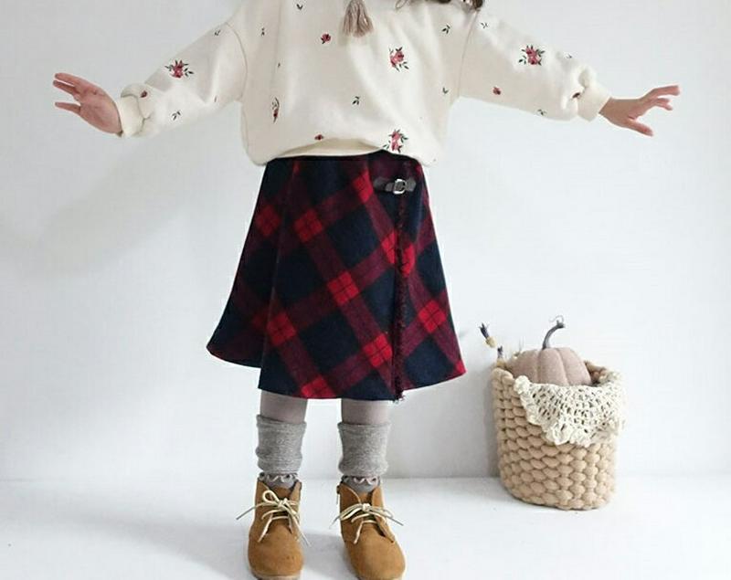 【キッズ20%OFF】タータンチェックスカート・u09045 キッズ【3~8才】【sk】【スカート ミディ丈 ミディスカート チェック柄 チェックスカート タータンチェック カジュアル かわいい 可愛い 女の子 秋 冬 韓国 韓国子供服 子供 こども 子供服 こども服】【KIDS】