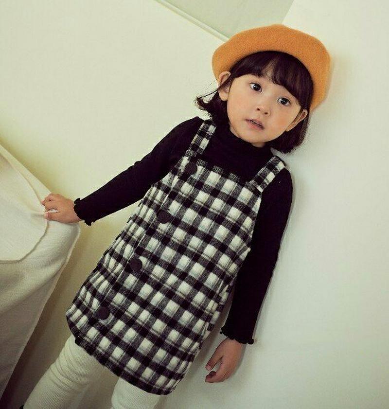 【キッズ20%OFF】チェックワンピース・u08985 キッズ【3~8才】【ops】【ワンピース ミディ丈 ミディワンピース スリーブレス ノースリーブ チェック柄 カジュアル 可愛い かわいい 女の子 秋 冬 韓国 韓国子供服 子供 こども 子供服 こども服】【KIDS】