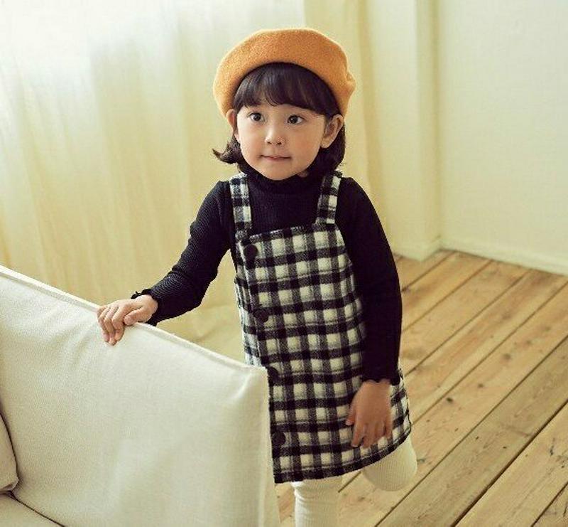 【キッズ20%OFF】チェックワンピース・u08985 キッズ【3~8才】【ops】【ワンピース ミディ丈 ミディワンピース スリーブレス ノースリーブ チェック柄 カジュアル 可愛い かわいい 女の子 秋 冬 韓国 韓国子供服 子供 こども 子供服 こども服】【KIDS】