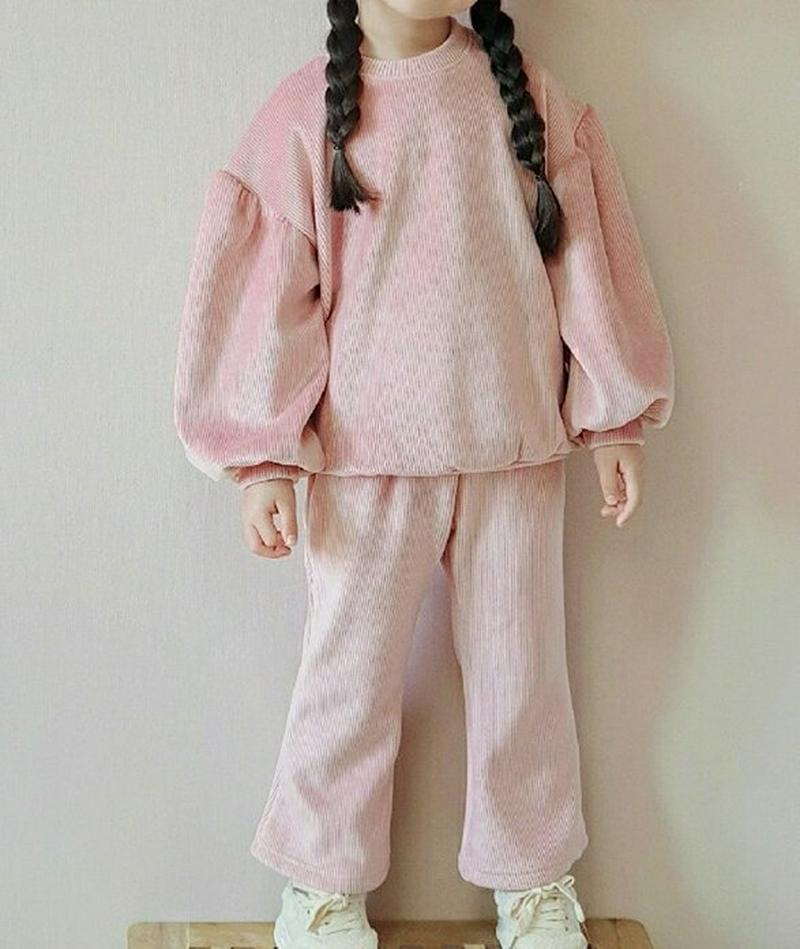 【キッズ20%OFF】裏起毛ベロアスウェット上下SET・u09081 キッズ【3~8才】【set】【セットアップ setup 上下 ベロア スウェット トップス トレーナー 長袖 パンツ ズボン 裏起毛 カジュアル 女の子 冬 韓国 韓国子供服 子供 こども 子供服 こども服】【KIDS】
