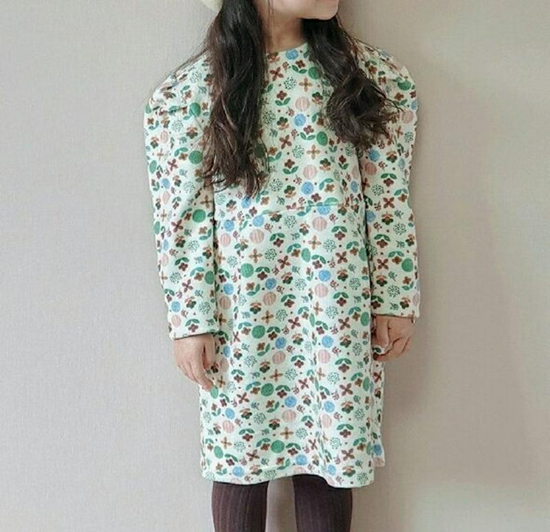 【キッズ30%OFF】起毛フラワーワンピース・u08978 キッズ【3~8才】【ops】【ワンピース ミディ丈 ミディワンピース 長袖 花柄 フラワー 起毛 可愛い かわいい レトロ 女の子 秋 冬 韓国 韓国子供服 子供 こども 子供服 こども服】【KIDS】
