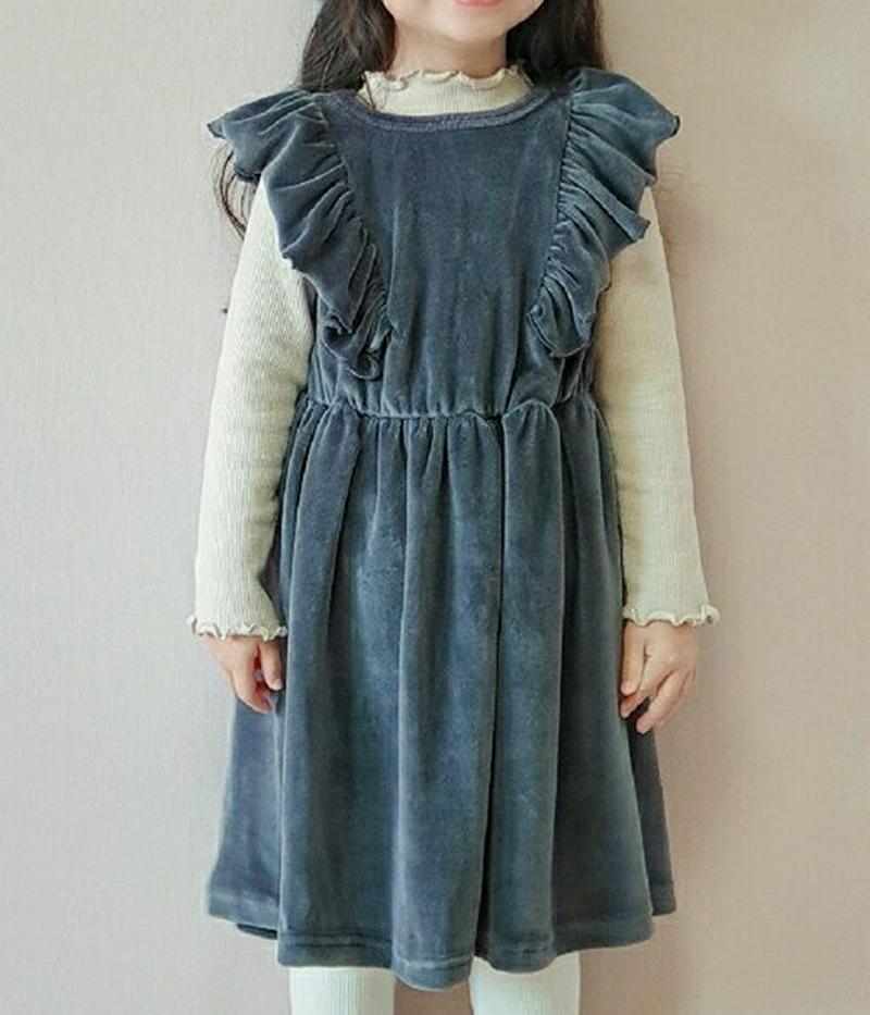 【キッズ30%OFF】ベロアフリルワンピース・u08976 キッズ【3~8才】【ops】【ワンピース ミディ丈 ミディワンピース ベロア ベロアワンピース フリル 可愛い かわいい スリーブレス ノースリーブ 女の子 秋 冬 韓国 韓国子供服 子供 こども 子供服 こども服】【KIDS】