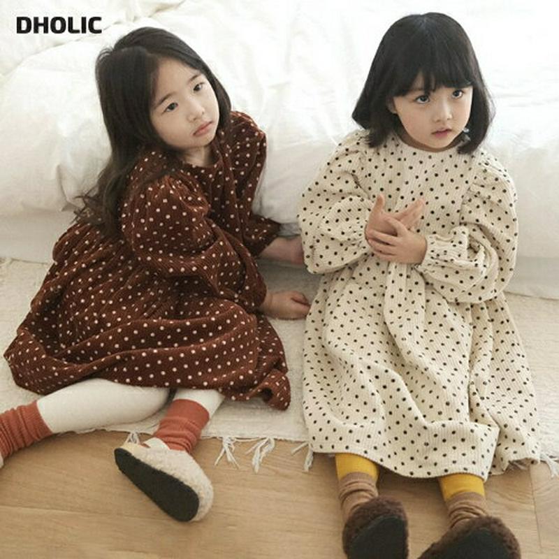 【キッズ20%OFF】【送料無料】パフ袖ドットワンピース(junior)・u08904 キッズ【9~17才】【ops】【ワンピース ロングワンピース ロング ドット柄 長袖 パフスリーブ ボリューム袖 レトロ かわいい 女の子 秋 冬 韓国 韓国子供服 子供 こども 子供服 こども服】【KIDS】