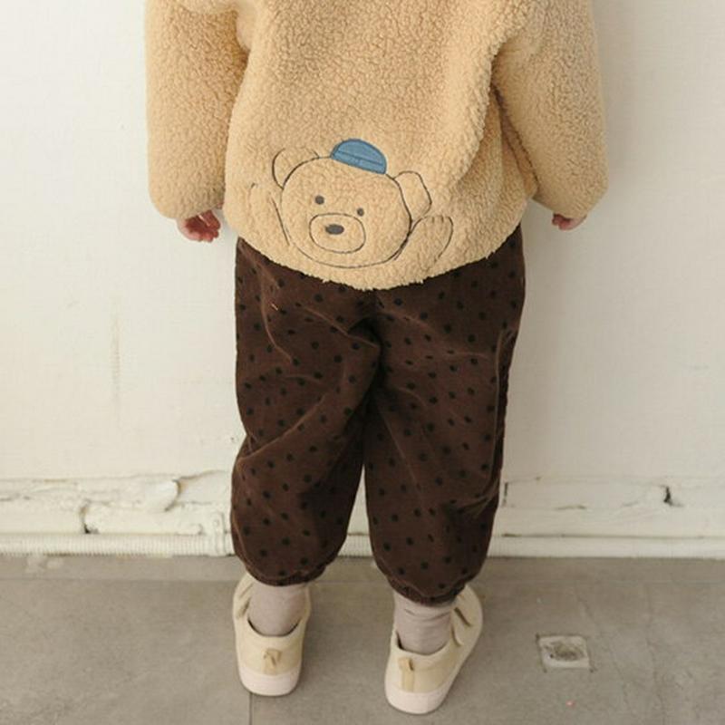 【キッズ20%OFF】裏起毛ドットジョガーパンツ・u09034 キッズ【3~8才】【pt】【パンツ ズボン ロングパンツ 長ズボン ジョガーパンツ ドット柄 裏起毛 カジュアル ラフ 女の子 男の子 冬 韓国 韓国子供服 子供 こども 子供服 こども服】【KIDS】