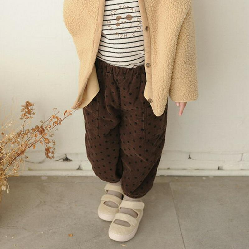 【キッズ20%OFF】裏起毛ドットジョガーパンツ・u09034 キッズ【3~8才】【pt】【パンツ ズボン ロングパンツ 長ズボン ジョガーパンツ ドット柄 裏起毛 カジュアル ラフ 女の子 男の子 冬 韓国 韓国子供服 子供 こども 子供服 こども服】【KIDS】