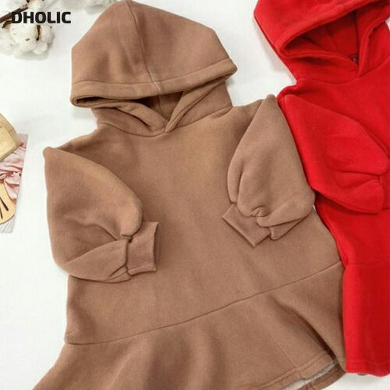 【キッズ20%OFF】裏起毛無地フードワンピース・u08982 キッズ【3~8才】【ops】【ワンピース ミディ丈 ミディワンピース 長袖 フード フーディ フーディー 裏起毛 単色 無地 シンプル カジュアル 女の子 冬 韓国 韓国子供服 子供 こども 子供服 こども服】【KIDS】