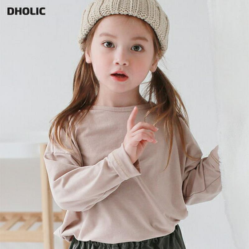 ベーシック長袖Tシャツ・p008709 キッズ【3~8才】【tops】【トップス Tシャツ 長袖 ロンT 無地T ベーシック シンプル 単色 無地 カジュアル ラフ 女の子 男の子 秋 冬 韓国 韓国子供服 子供 こども 子供服 こども服】【KIDS】