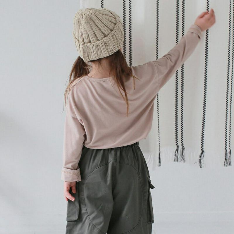 ベーシック長袖Tシャツ・p008709 キッズ【3~8才】【tops】【トップス Tシャツ 長袖 ロンT 無地T ベーシック シンプル 単色 無地 カジュアル ラフ 女の子 男の子 秋 冬 韓国 韓国子供服 子供 こども 子供服 こども服】【KIDS】