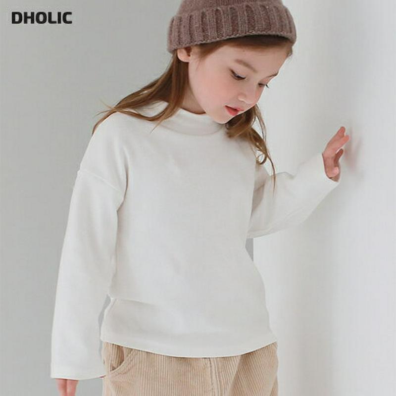 ルーズタートルネックTシャツ・p008711 キッズ【3~8才】【tops】【トップス Tシャツ 長袖 タートルネック ルーズ 単色 無地 シンプル カジュアル 無地T ベーシック 女の子 男の子 秋 冬 韓国 韓国子供服 子供 こども 子供服 こども服】【KIDS】