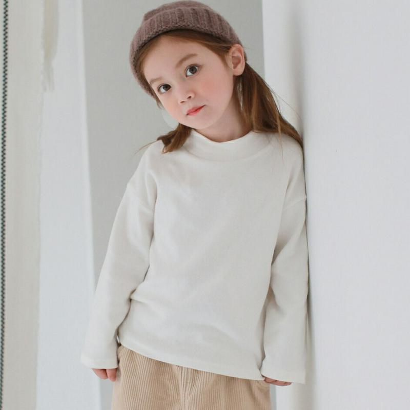 ルーズタートルネックTシャツ・p008711 キッズ【3~8才】【tops】【トップス Tシャツ 長袖 タートルネック ルーズ 単色 無地 シンプル カジュアル 無地T ベーシック 女の子 男の子 秋 冬 韓国 韓国子供服 子供 こども 子供服 こども服】【KIDS】