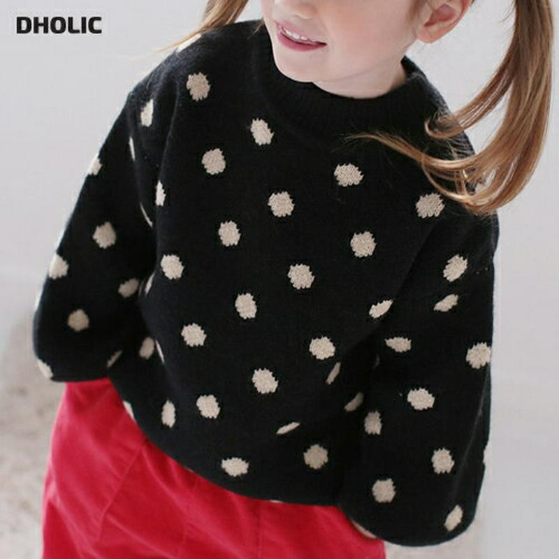 ドットニット・p008716 キッズ【3~8才】【tops】【トップス ニット ニットトップス 長袖 ドット柄 カジュアル ラフ 女の子 男の子 秋 冬 韓国 韓国子供服 子供 こども 子供服 こども服】【KIDS】