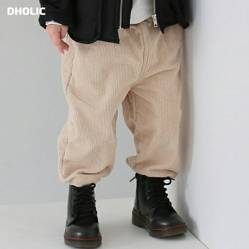 コーデュロイジョガーパンツ・p008712 キッズ【3~8才】【pt】【パンツ ズボン ロングパンツ 長ズボン ジョガーパンツ　コーデュロイ 単色 無地 シンプル カジュアル 女の子 男の子 秋 冬 韓国 韓国子供服 子供 こども 子供服 こども服】【KIDS】