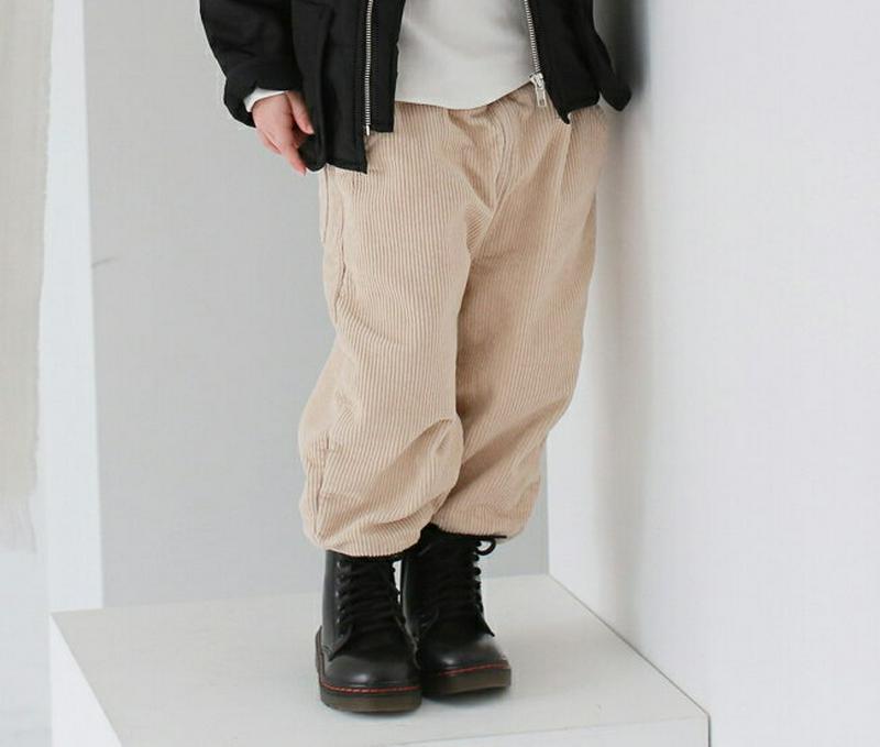 コーデュロイジョガーパンツ・p008712 キッズ【3~8才】【pt】【パンツ ズボン ロングパンツ 長ズボン ジョガーパンツ　コーデュロイ 単色 無地 シンプル カジュアル 女の子 男の子 秋 冬 韓国 韓国子供服 子供 こども 子供服 こども服】【KIDS】