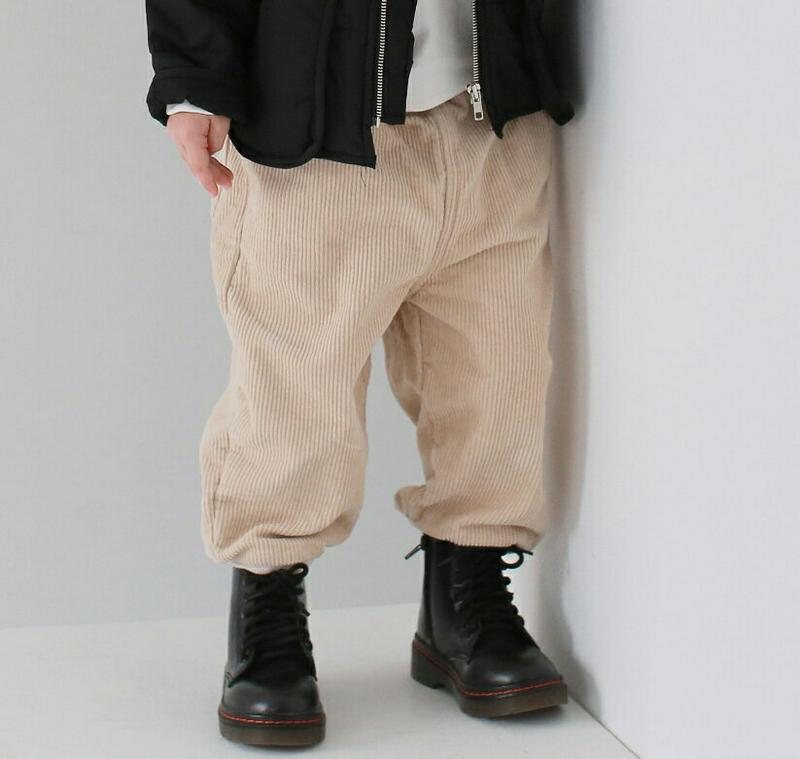 コーデュロイジョガーパンツ・p008712 キッズ【3~8才】【pt】【パンツ ズボン ロングパンツ 長ズボン ジョガーパンツ　コーデュロイ 単色 無地 シンプル カジュアル 女の子 男の子 秋 冬 韓国 韓国子供服 子供 こども 子供服 こども服】【KIDS】