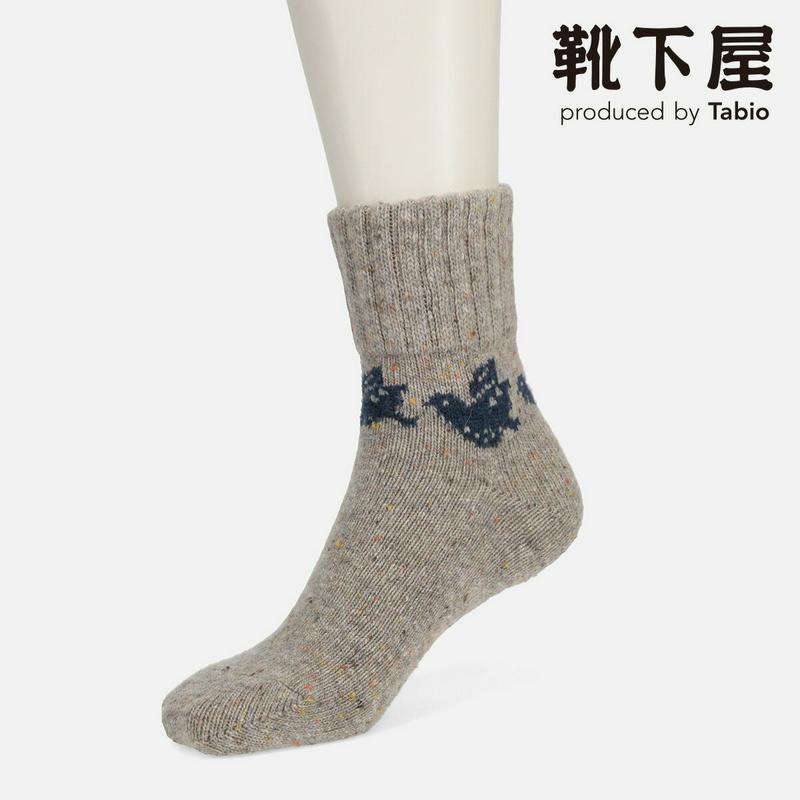 【全品送料無料★〜1/16 23:59迄】【あす楽】【Tabio】 ネップバード柄ショートソックス / 靴下屋 靴下 タビオ くつ下 ショート レディース 日本製