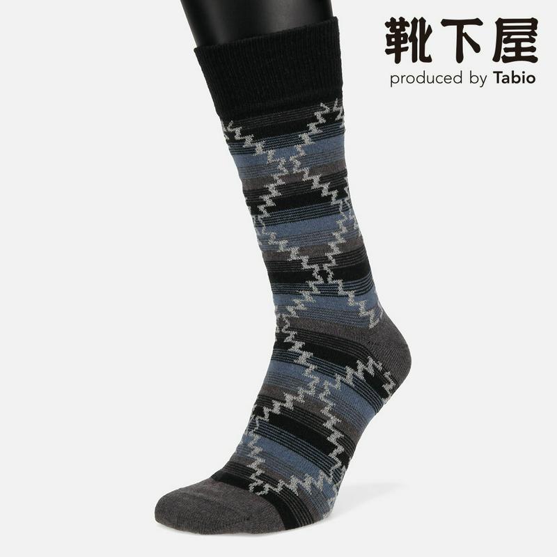 【全品送料無料★〜12/26 23:59迄】【あす楽】【Tabio MEN】 メンズ ネイティブボーダーソックス / 靴下屋 靴下 タビオ くつ下 クルー メンズ 日本製 2012ka