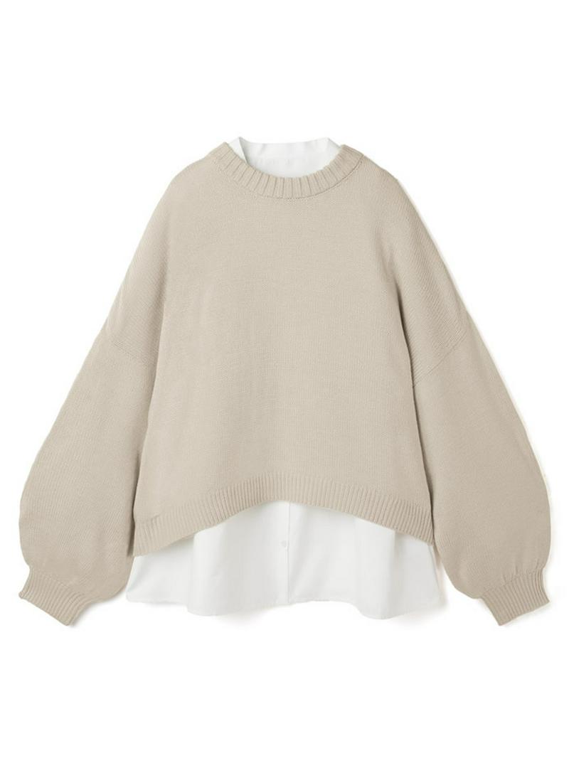 ニットXロングシャツアンサンブル