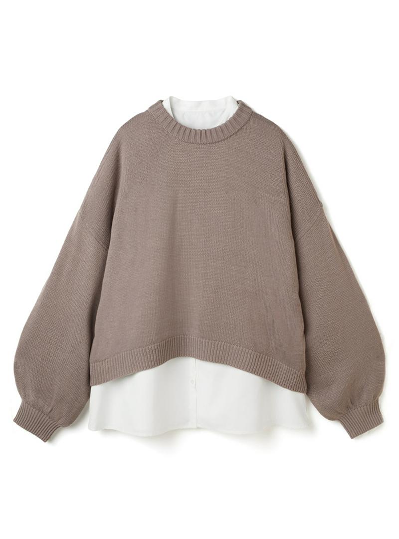 ニットXロングシャツアンサンブル