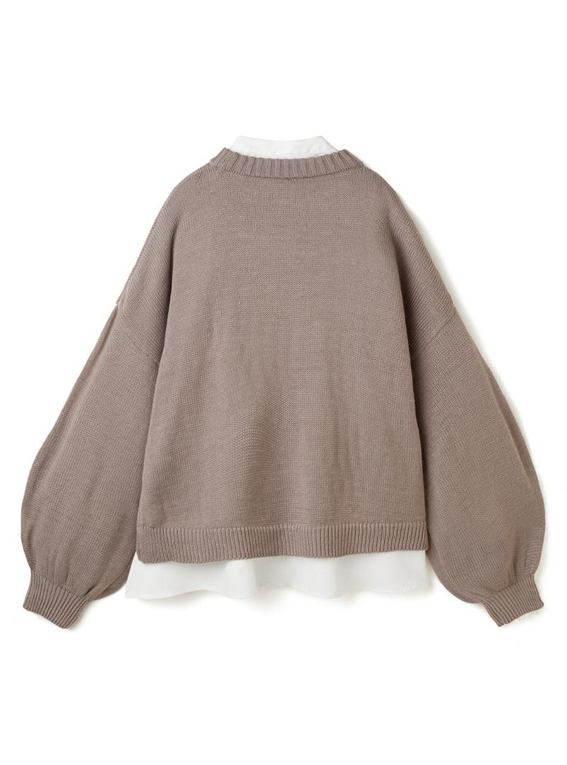 ニットXロングシャツアンサンブル