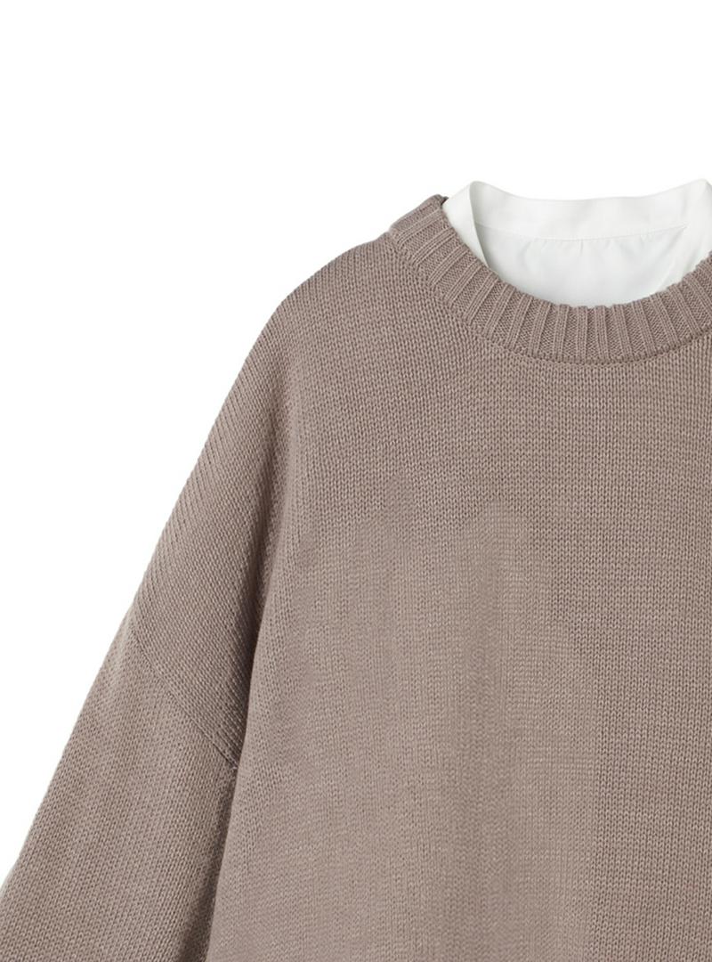 ニットXロングシャツアンサンブル