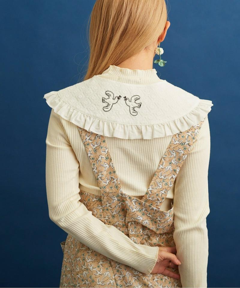 〇eiπe　刺繍生地×アップリケ刺繍　付け衿ギャザーブラウス（eiπe）