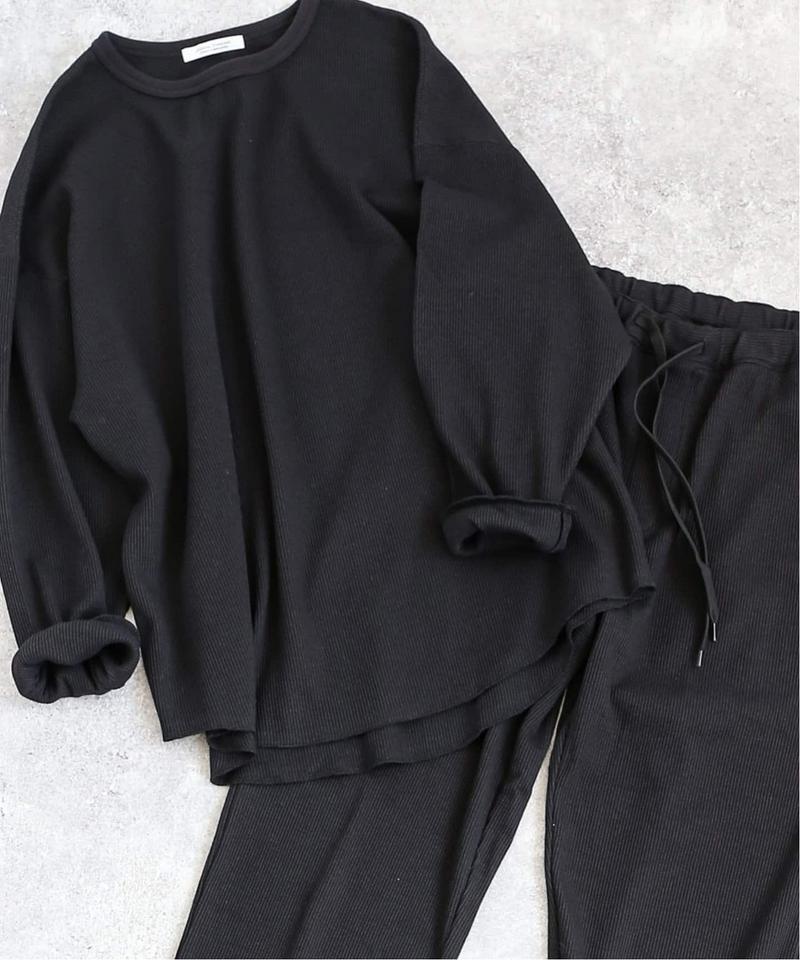 【ロンT+パンツ+巾着袋3点セット】T/Cワッフル ホームウェア セットアップ（JOURNAL STANDARD）