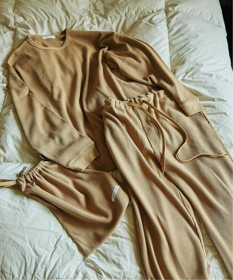 【ロンT+パンツ+巾着袋3点セット】T/Cワッフル ホームウェア セットアップ（JOURNAL STANDARD）