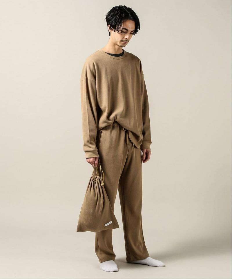 【ロンT+パンツ+巾着袋3点セット】T/Cワッフル ホームウェア セットアップ（JOURNAL STANDARD）