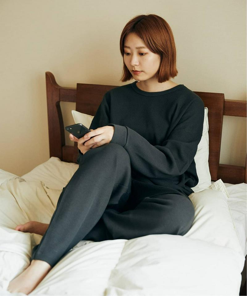 【ロンT+パンツ+巾着袋3点セット】T/Cワッフル ホームウェア セットアップ（JOURNAL STANDARD）