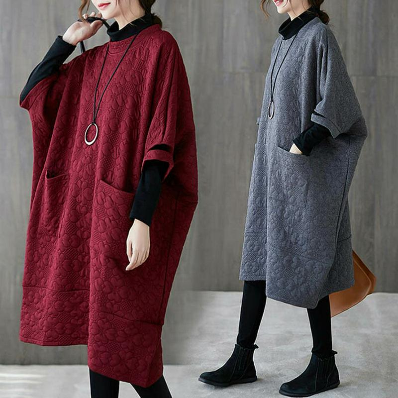 ワンピース　ロングワンピース ナチュラル シンプル 体型カバー 服 ロングワンピース カジュアル レディース 大人 かわいい チュニック Aライン 大きいサイズ 30代 40代 50代 ゆったり