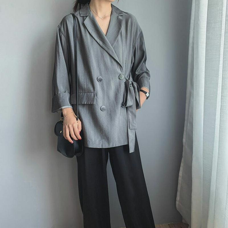 テーラードジャケット ライトアウター ジャケット 春アウター レディース 羽織り ロング丈 ダブルボタンM L 大きいサイズ 送料無料 春 秋