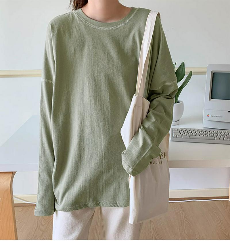 SONYUNARA(ソニョナラ)ゆるっと長袖Tシャツ韓国 韓国ファッション Tシャツ 長袖 デイリー 着回し カジュアル オーバーサイズ レディース ファッション【8/20up_wo】【あす楽】★