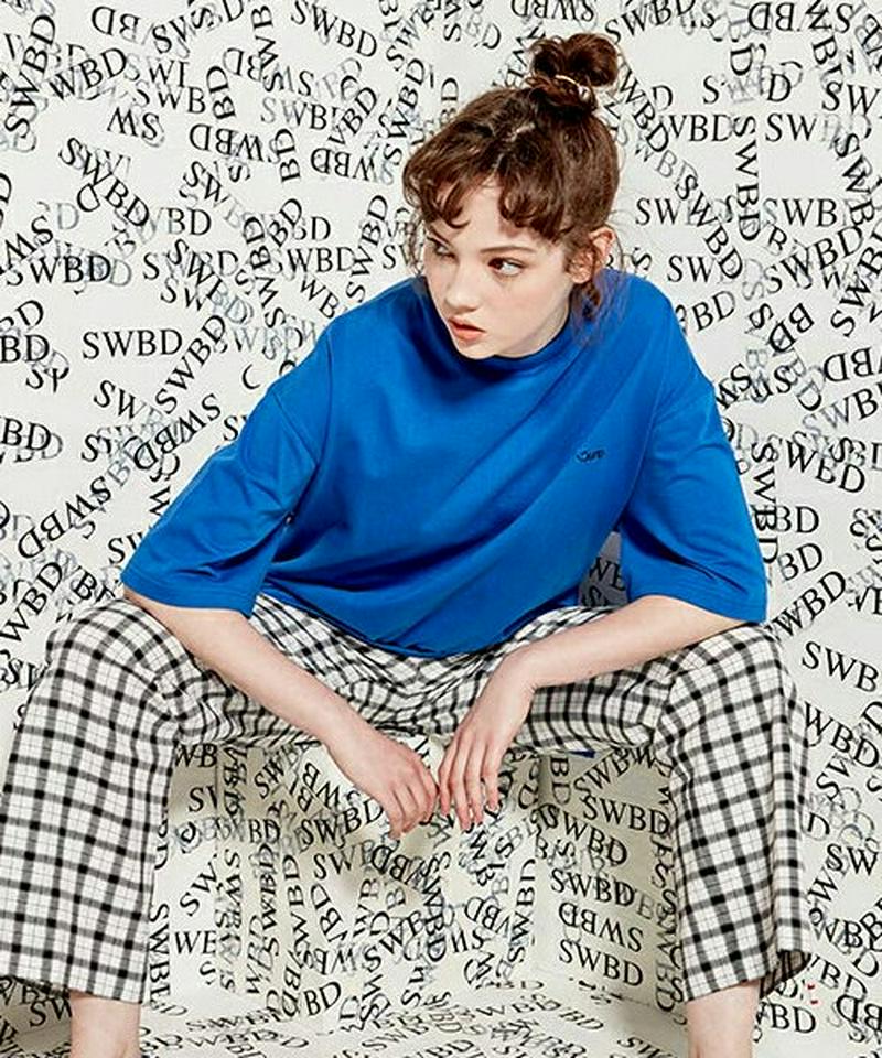 SWBD(ソーイングバウンダリーズ) バックストリングTシャツ 韓国 韓国ファッション 無地T 半袖 Tシャツ オーバーフィット カットソー ユニセックス トップス ルーズフィット カジュアル ファッション 【あす楽】※メール便不可 ★