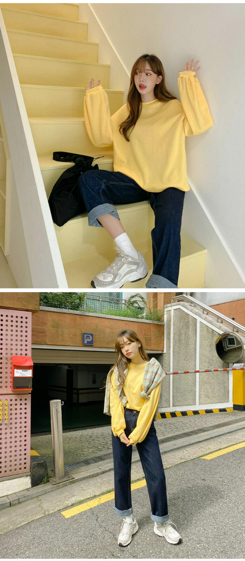 SONYUNARA(ソニョナラ)NEWバルーンコットンTシャツ (10colors!)韓国 韓国ファッション Tシャツ 無地 バルーンスリーブ 無地T シンプル デイリー着回し レディース ファッション【9/7up_ka】【あす楽】★