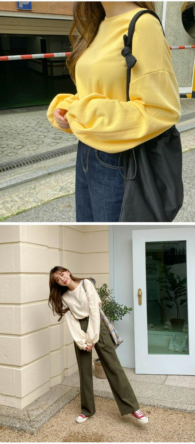 SONYUNARA(ソニョナラ)NEWバルーンコットンTシャツ (10colors!)韓国 韓国ファッション Tシャツ 無地 バルーンスリーブ 無地T シンプル デイリー着回し レディース ファッション【9/7up_ka】【あす楽】★