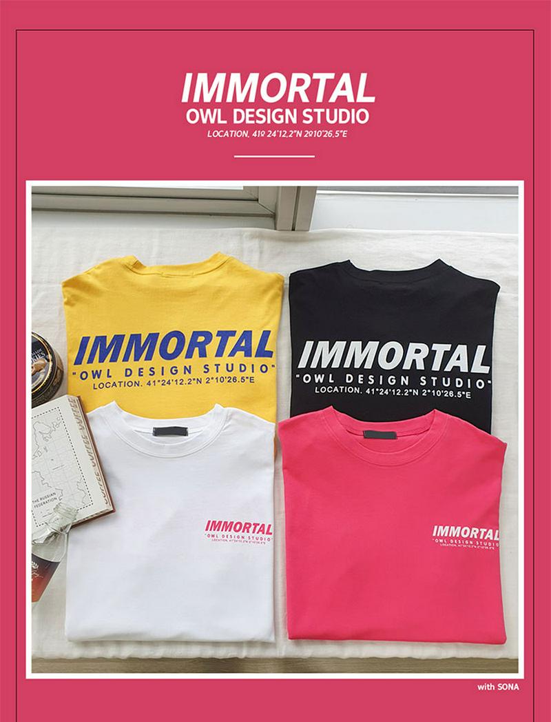 SONYUNARA(ソニョナラ)IMMORTAL長袖Tシャツ韓国 韓国ファッション Tシャツ 長袖 トップス オーバーサイズ ロゴ カジュアル レディース ファッション【9/15up_wo】【あす楽】