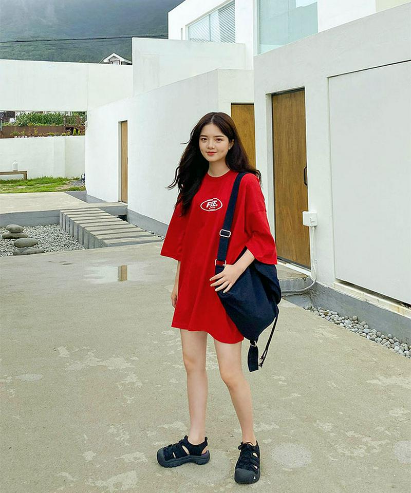 SONYUNARA(ソニョナラ)フリーランサー半袖Tシャツ韓国 韓国ファッション カジュアル Tシャツ 半袖 ロゴ オーバーサイズ 大きいサイズ レディース 夏【7/29up_wo】【即納】