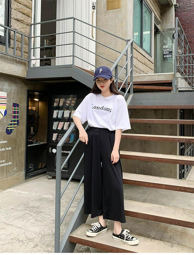 SONYUNARA(ソニョナラ)ロンドンレタリングTシャツ【7/1up_wo】 韓国 韓国ファッション おしゃれ カジュアル デイリー Tシャツ 半袖 レディース 【あす楽】