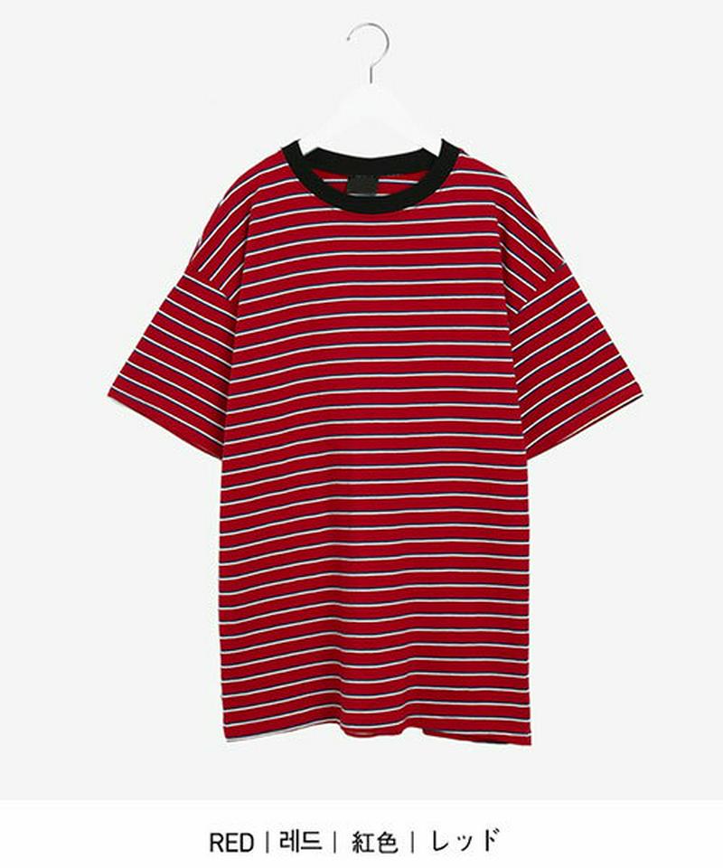SONYUNARA(ソニョナラ)3色ストライプTシャツ【4/10up_wo】韓国 韓国ファッション　カジュアル　シンプル　しましま　ボーダー　半袖　ストライプTシャツ　春　夏　秋冬レディース ファッション【即納】【メール便】