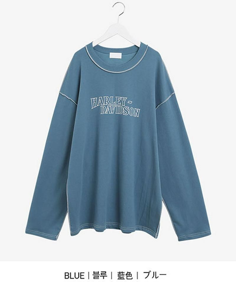 SONYUNARA(ソニョナラ)カジュアル長袖tシャツ【3/6up_wo】韓国 韓国ファッション　韓国　インスタ　学生　ストリート　カジュアル　長袖　ロンティー　プリントtシャツ　レタリングレディース ファッション