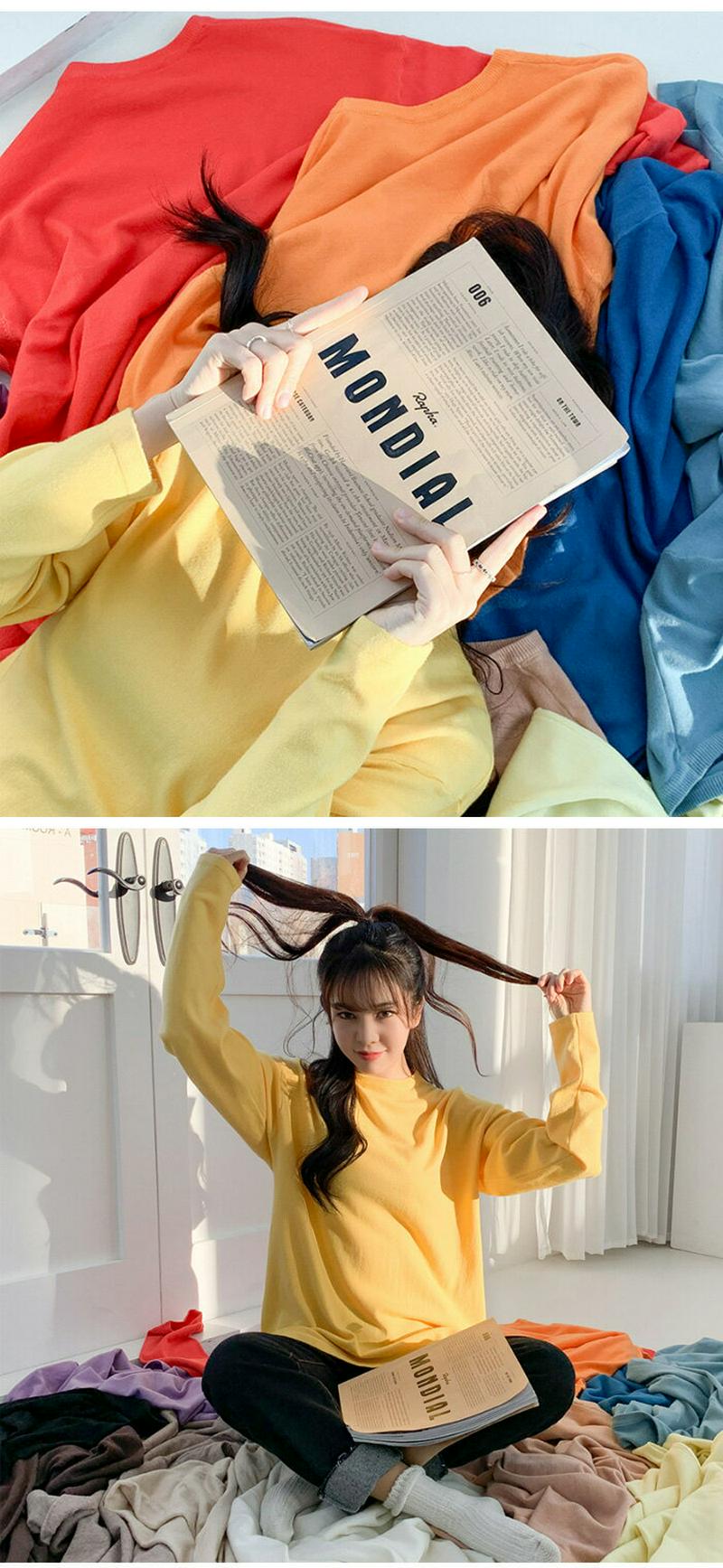 SONYUNARA(ソニョナラ)ロイドニットTシャツ (14colors!)韓国 韓国ファッション Tシャツ ニット ニットTシャツ 無地 シンプル 着回し デイリーカジュアル レディース ファッション【あす楽】★